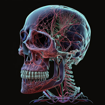 human skull x ray scan
