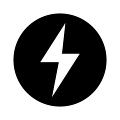 Round electric icon. Power source. Vector.