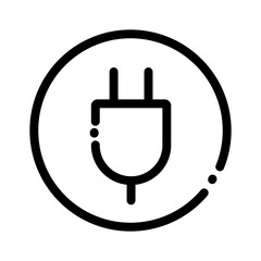 Fototapeta premium Modern outlet icon. Round plug icon. Vector.