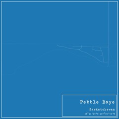 Blueprint Canadian city map of Pebble Baye, Saskatchewan.