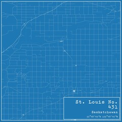 Blueprint Canadian city map of St. Louis No. 431, Saskatchewan.