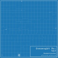 Blueprint Canadian city map of Connaught No. 457, Saskatchewan.