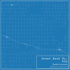 Blueprint Canadian city map of Great Bend No. 405, Saskatchewan.