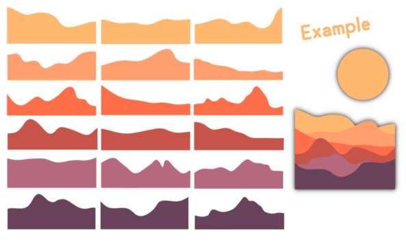 Mountain color layout