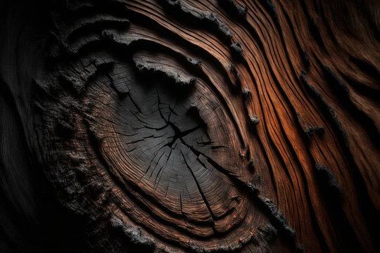 use of bark textured wood as a natural backdrop. Generative AI