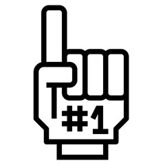 Foam Hand line icon style