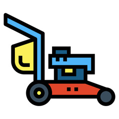 Lawn Mower filled outline icon style