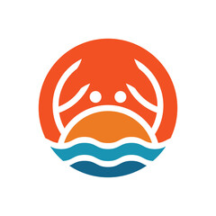 Crab seafood logo template vector icon