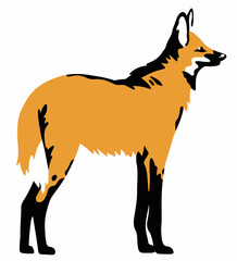 maned wolf vector cartoon illustration