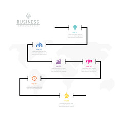 Obraz premium Connecting Steps business Infographic Template with 6 Elements