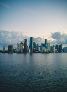 Miami Florida skyline skyscrapers Arial views