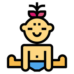 Baby filled outline icon style
