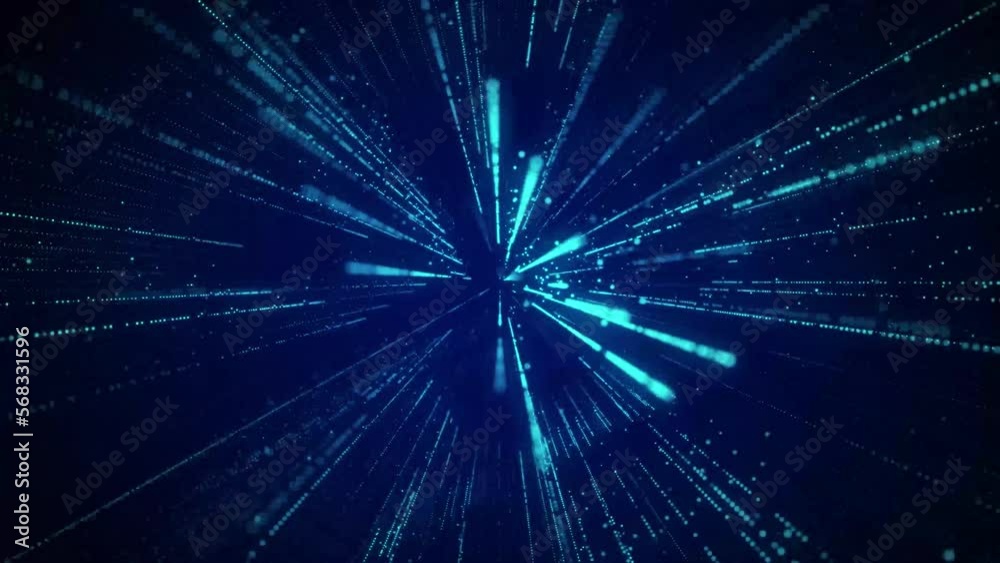 Poster Computer technology background. Digital data flow. Network connection structure. Big data visualization. 3d rendering.	
