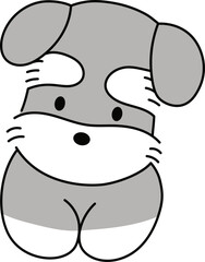 ひょこっと顔出しシュナウザー1