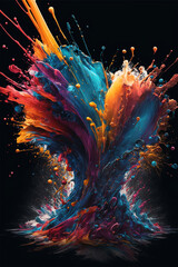 Fototapeta premium Eternal Splashing Oil Paint. Explosion of Colorful Oil Paint