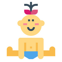 Baby flat icon style