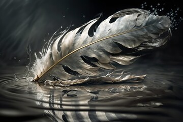 beauticul feather in the water