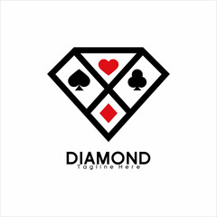 Diamond logo design and poker card symbol. Can be used for poker club logos and jewelry business.