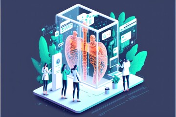 concept of medical doctors working with technology services to solve viruses and health problems generative ai illustration people 