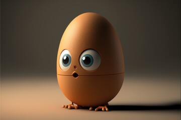 Fototapeta premium a cute adorable egg character in the style of children-friendly cartoon animation generative ai 3d style 