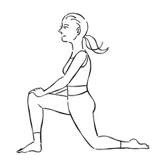 女性　ヨガ　開脚ストレッチ