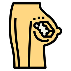 breast filled outline icon style