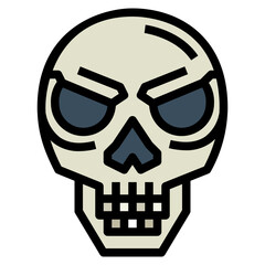 skull filled outline icon style