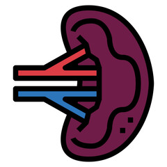 Spleen filled outline icon style
