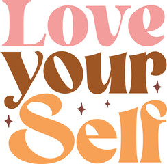 Fototapeta premium Love your self retro craft design.