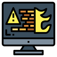 firewall filled outline icon style