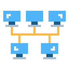 Fototapeta premium Bus Network flat icon style