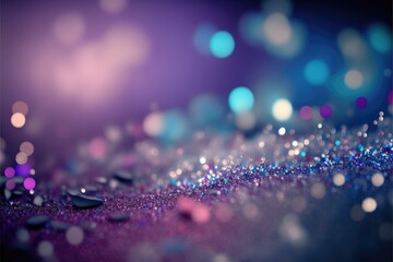 blurred abstract glitter dust bokeh lights de-focused generative ai background