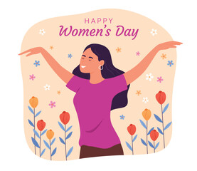 Naklejka na ściany i meble Beautiful Woman for International Women Day Concept Illustration