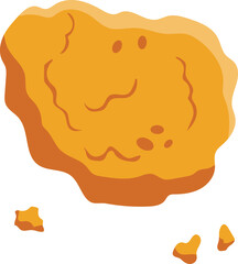 Fried chicken breast, fastfood illustration design.