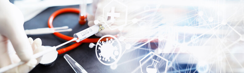 Abstract medical background. PCR test for covid.