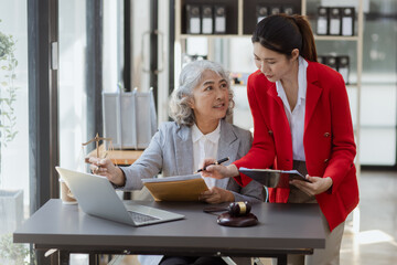lawyer working on table office, law and justice concept, Selective focus, Law, Business people negotiating a contract, signing contract, problem consultant,