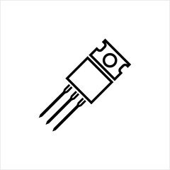 Field Effect Transistor Icon, Power Transistor Icon