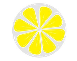 A piece of lemon in isolate on a white background. Vector illustration.