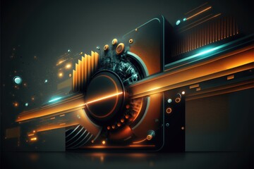 abstract futuristic computer technology business generative ai  geometric shape abstract technology background