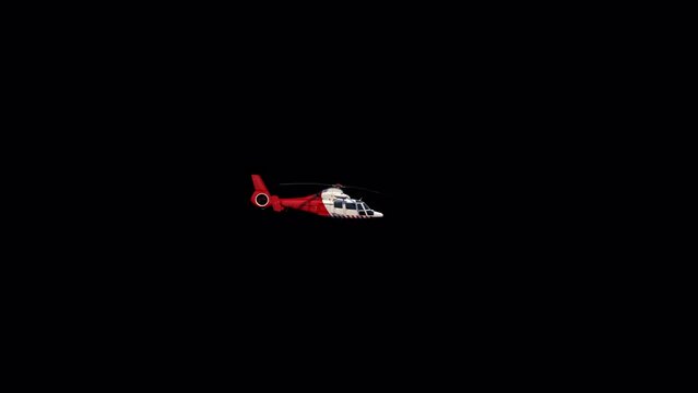 Rescue Helicopter 3D Animation With Alpha Video