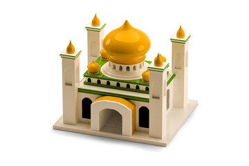 3d render mosque transparent background 2