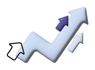 Financial news. Trading stock news impulses. Market movements creative concept charts up, infographics. Realistic 3d design. Growth World economy. Blue curve arrow of trend illustration