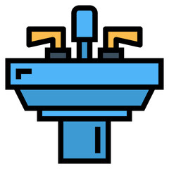 sink filled outline icon style