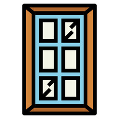 window filled outline icon style