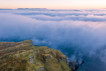 Obraz premium Dramatic aerial view of the Slieve League cliffs in County Donegal, Ireland