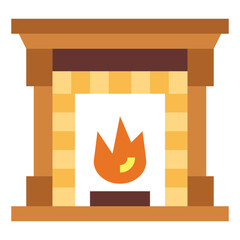 fireplace flat icon style