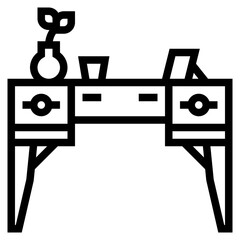 desk line icon style