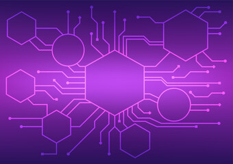 Abstract technology background futuristic concept circuit line, purple color gradient, for backdrop, web banner, poster.