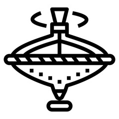 spinning top line icon style