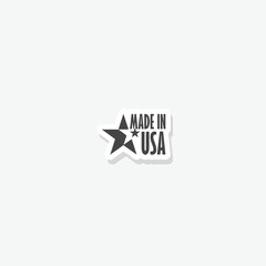 Made in USA label sticker isolated on gray background